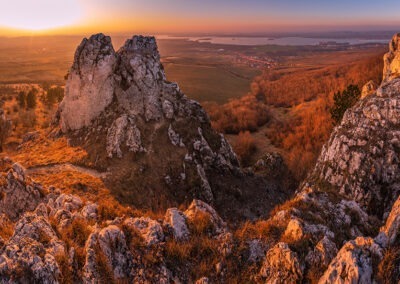 Pálava - Trůn, západ slunce na Pálavě