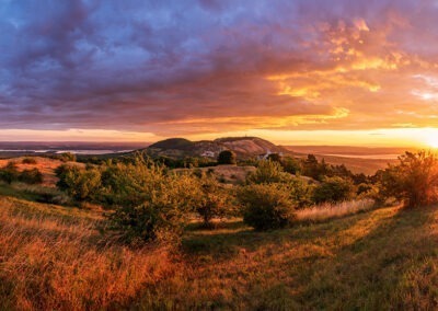 Stolová hora, Pálava, panorama, východ slunce